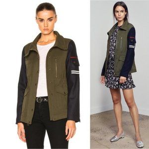 Veronica Beard Skyline Combo Sleeve Army Jacket 6